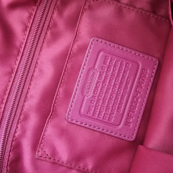 Coach Signature Canvas Shoulder Bag - Pink and Brown - Picture 7 of 15